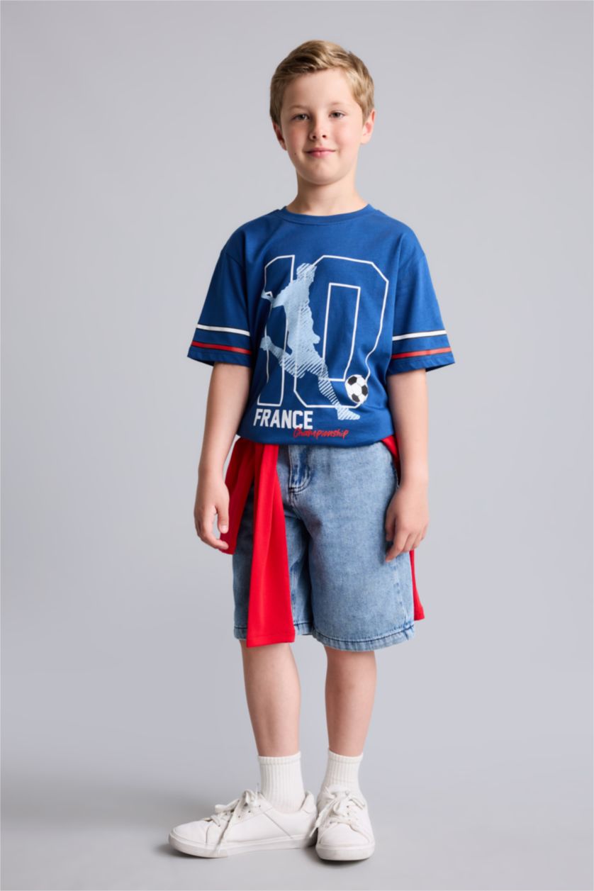 Boys & Teens Blue New Regular Fit Short Sleeve T-Shirt