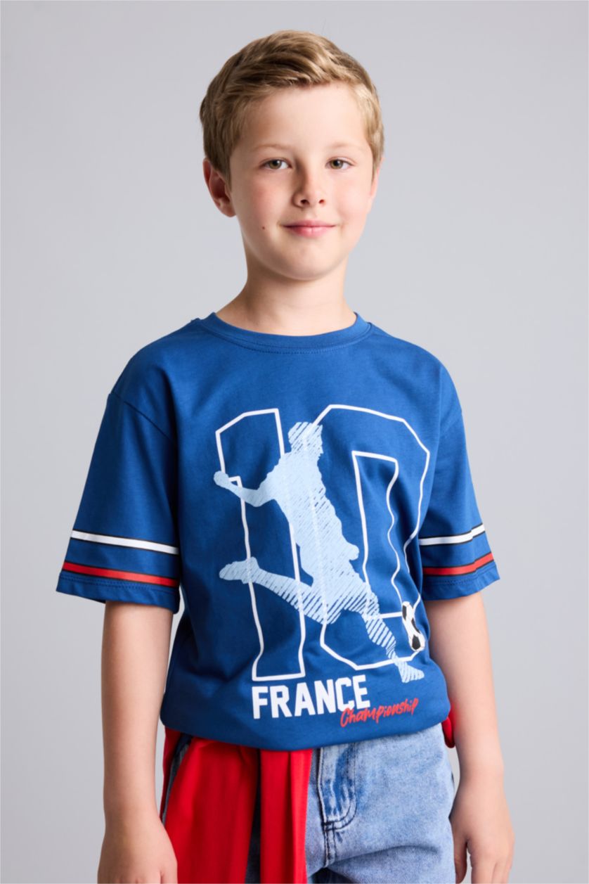 Boys & Teens Blue New Regular Fit Short Sleeve T-Shirt