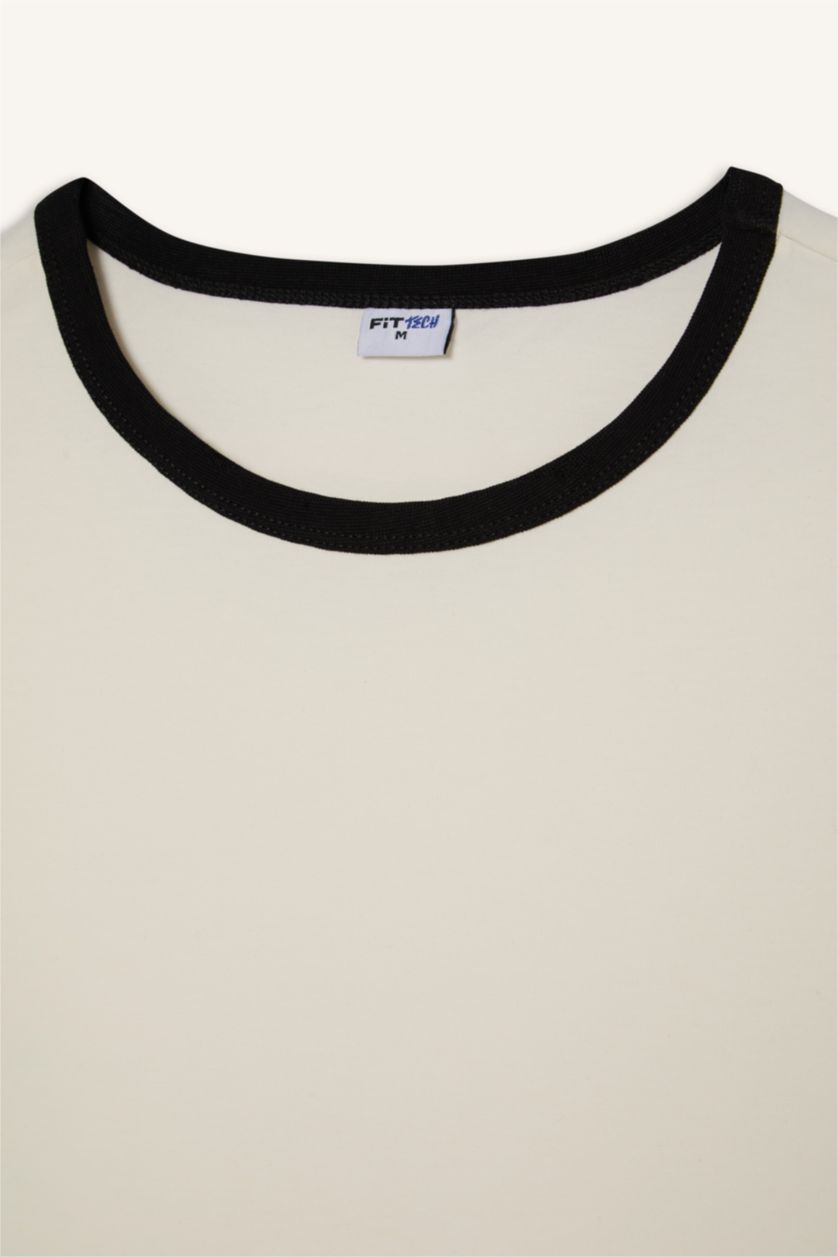 Women Ecru Slim Fit Short Sleeve T-Shirt