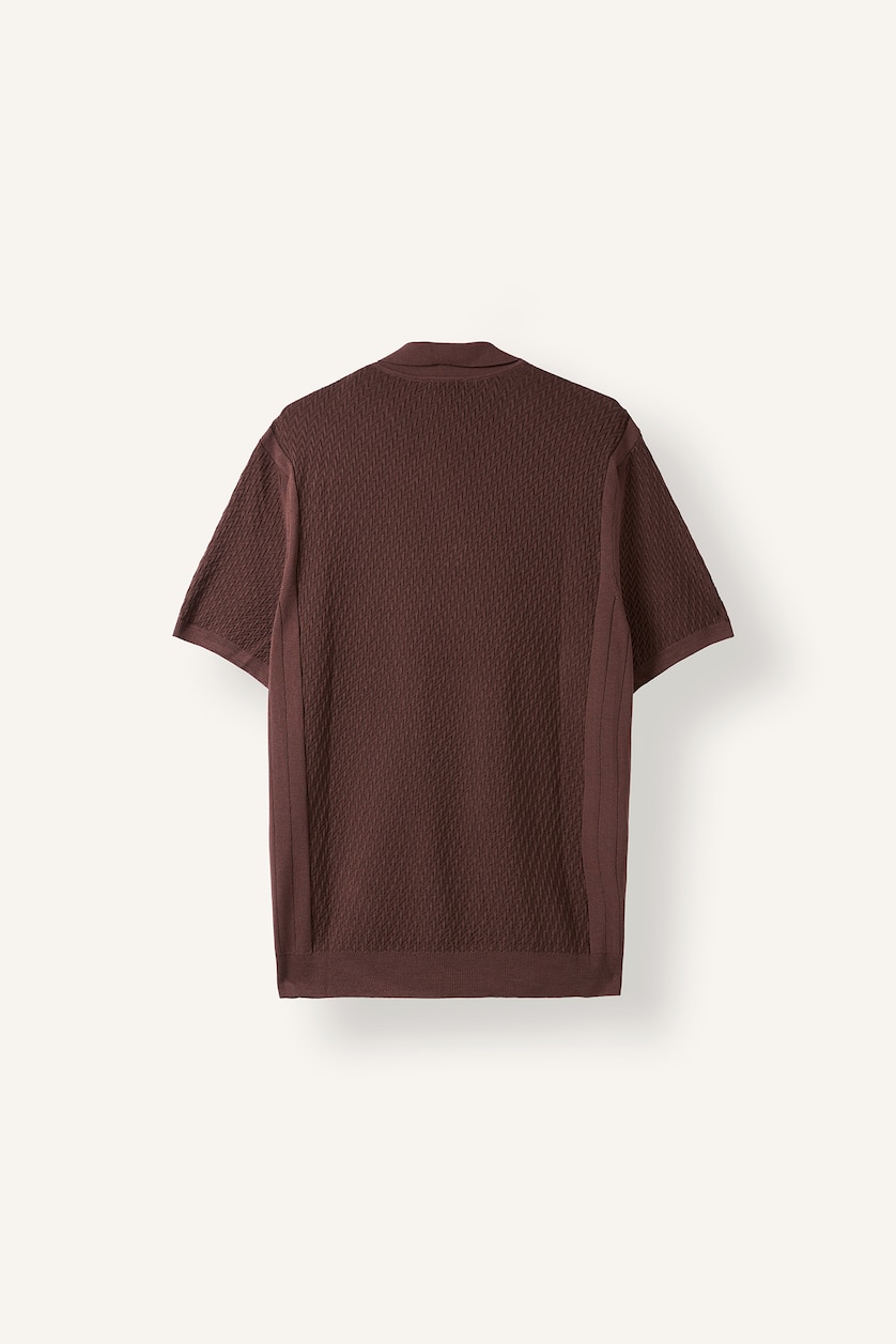 Men Cinnamon Polo Collar Short Sleeve Polo T-Shirt