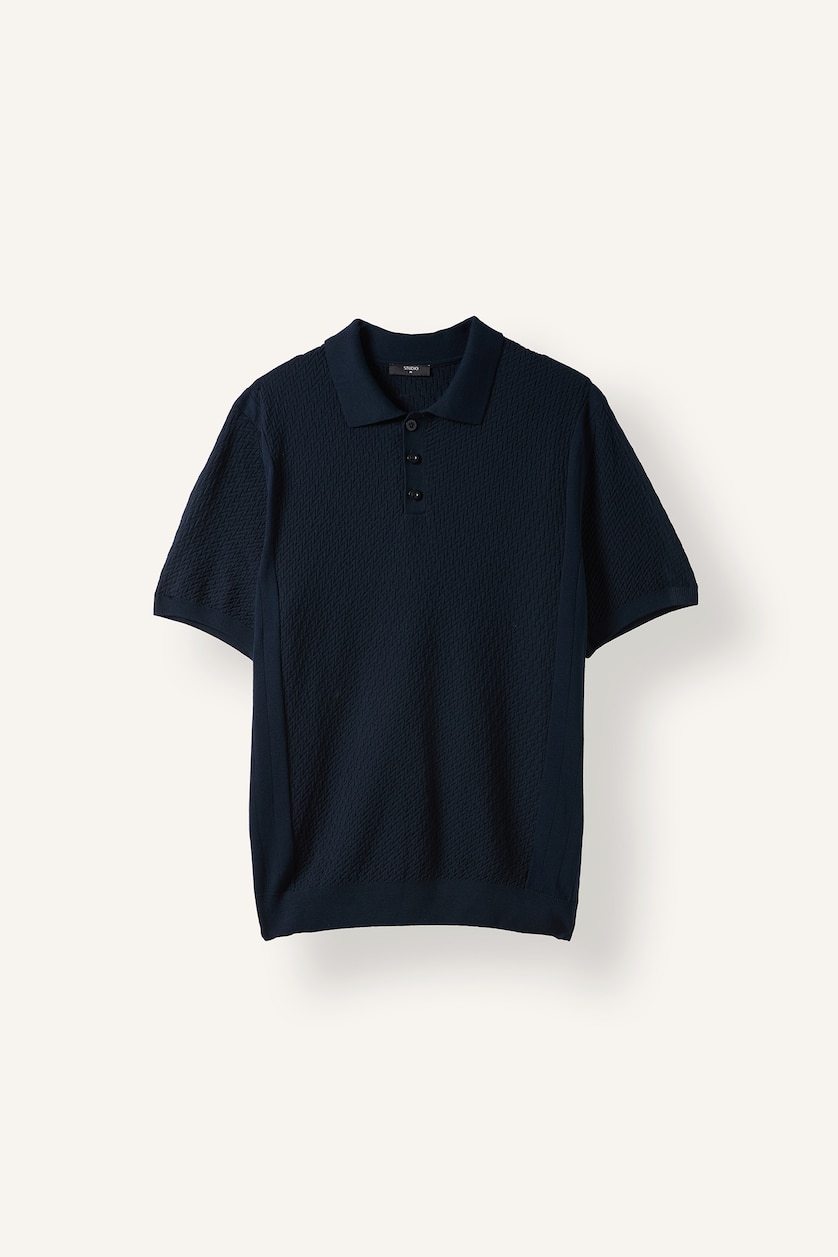 Men NAVY Polo Collar Short Sleeve Polo T-Shirt