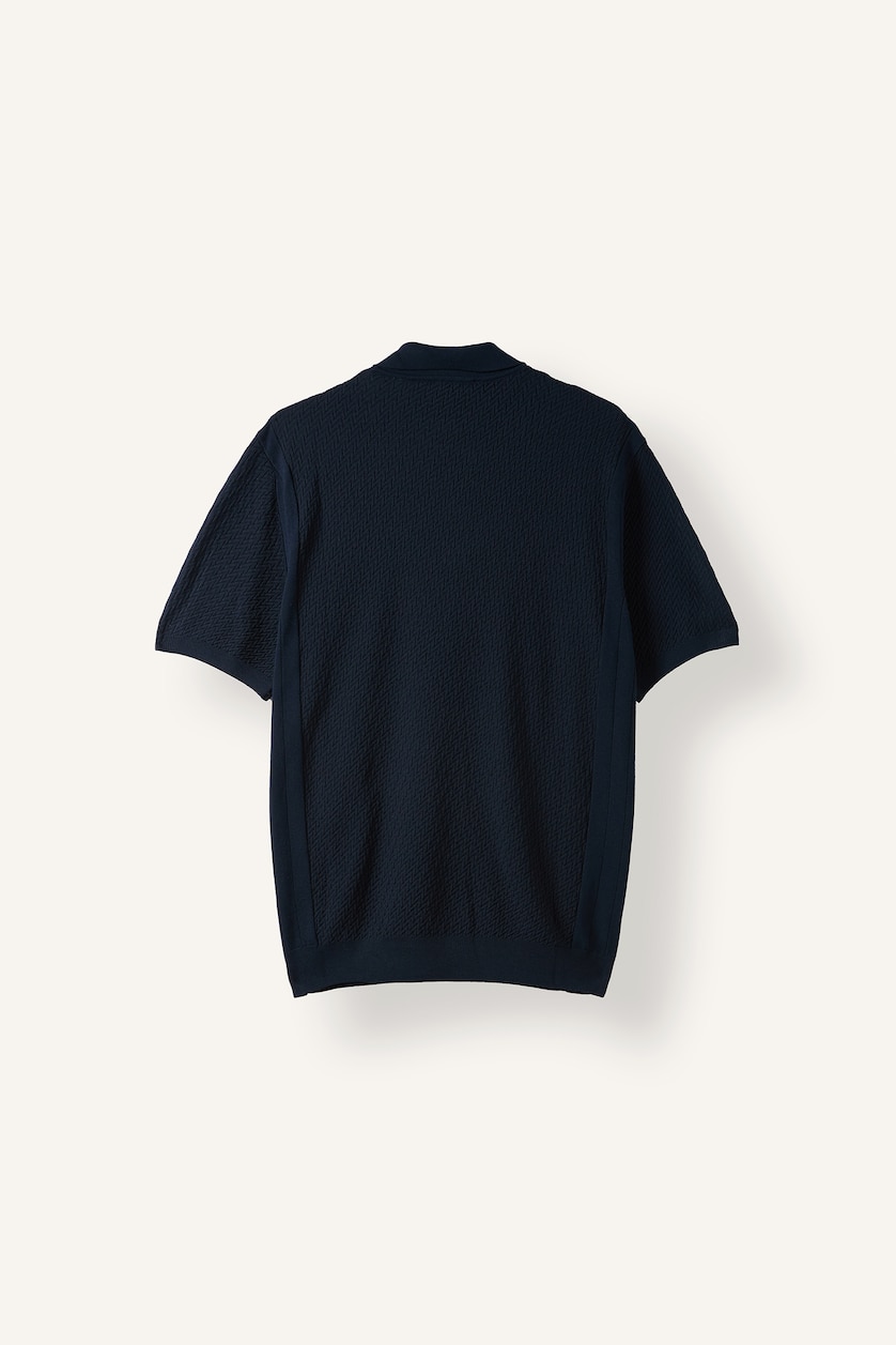 Men NAVY Polo Collar Short Sleeve Polo T-Shirt