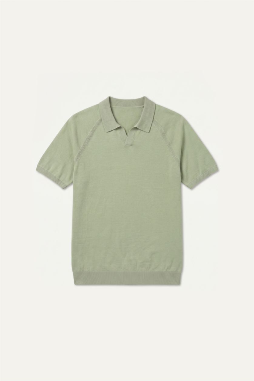 Erkek Mint Standart Fit Pamuklu Polo Tişört