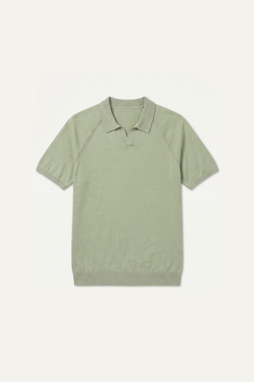 Erkek Mint Standart Fit Pamuklu Polo Triko Tişört
