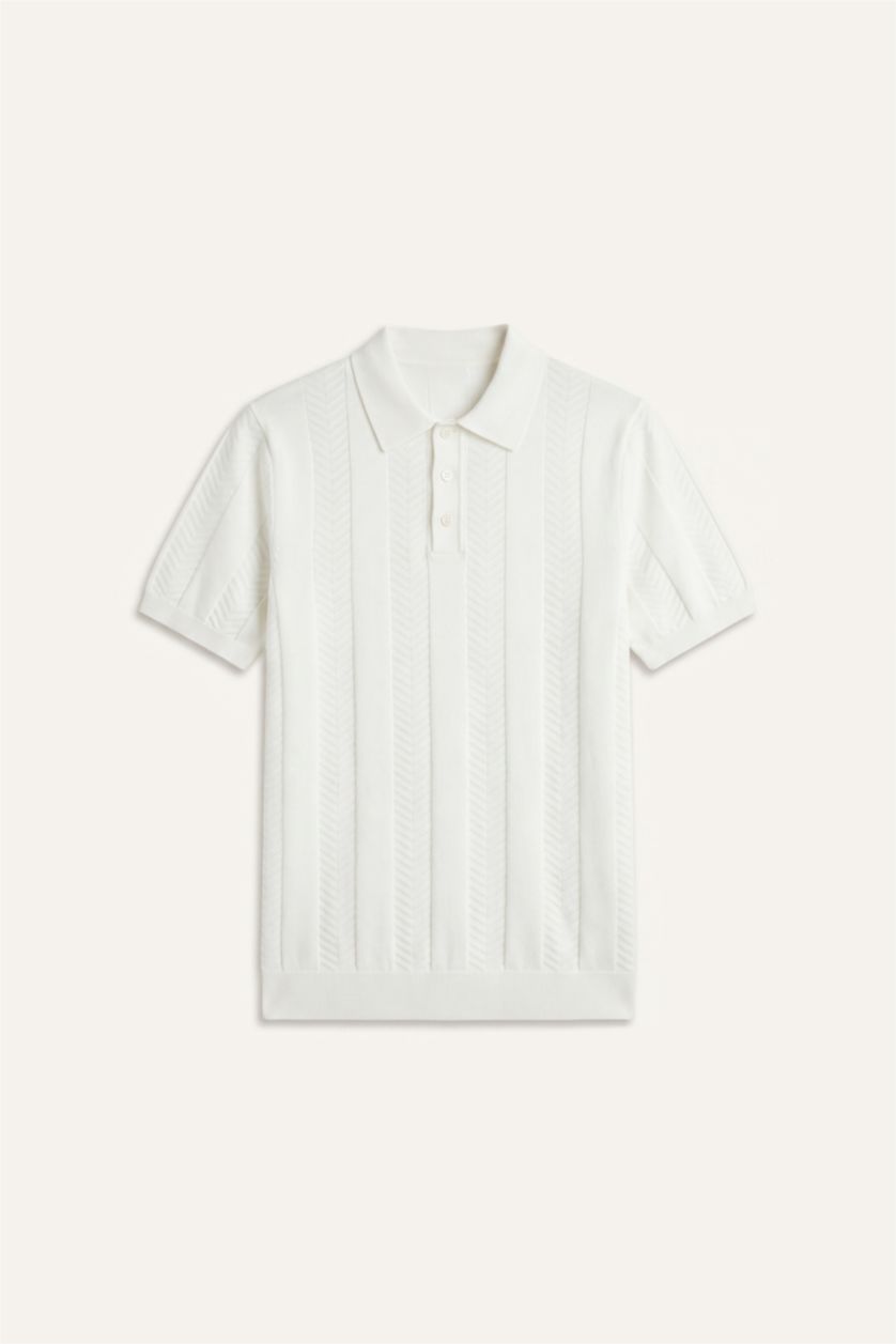Erkek Kırık Beyaz Standart Fit Polo Tişört
