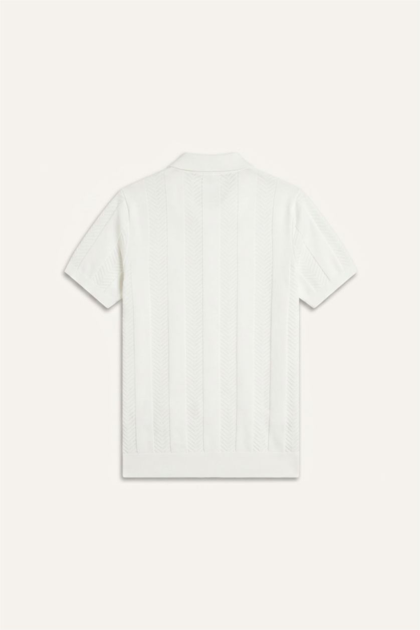 Erkek Kırık Beyaz Standart Fit Polo Tişört