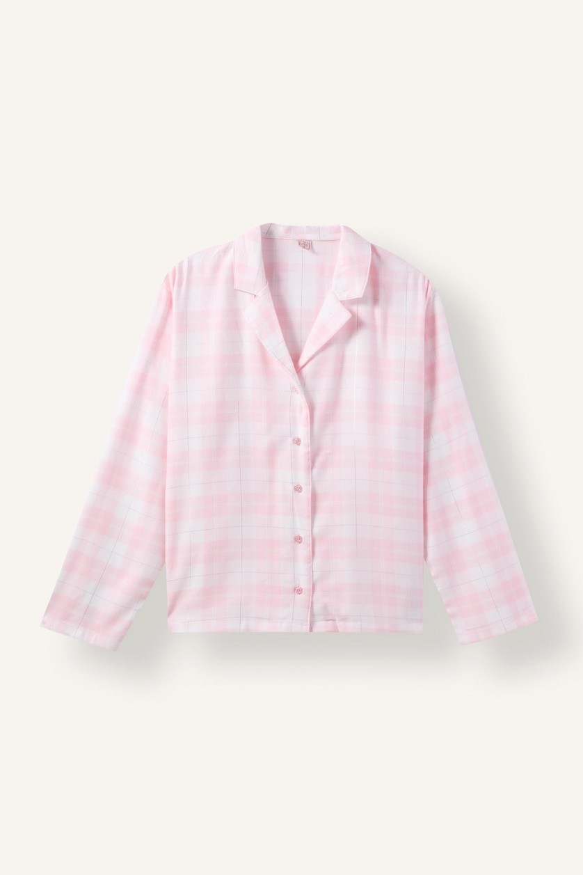 Kadın Pembe Regular Fıt Kareli Pijama Takımı