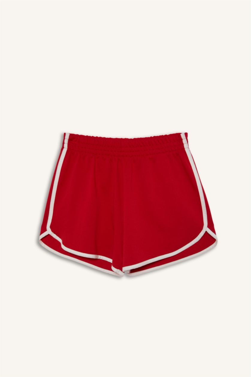 Women Red Standard Fit Elastic Waist Red Shorts