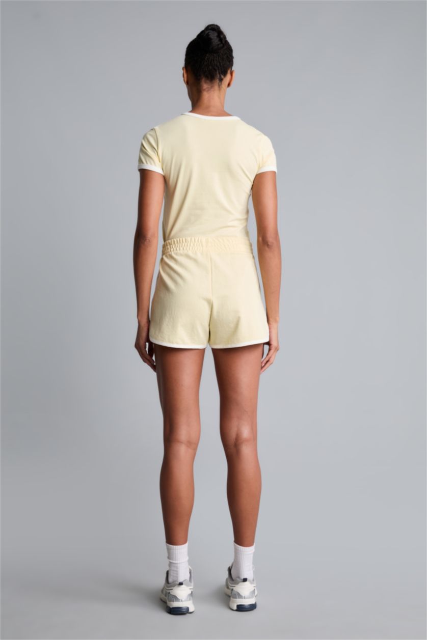نساء أصفر فاتح Standard Fit Thin Sweatshirt Fabric