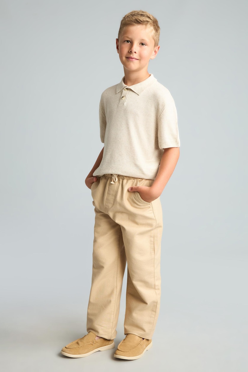 Young Boys - Teen Boys Sand Boy Regular Fit 100% cotton Straight Leg Sand Beige Trousers