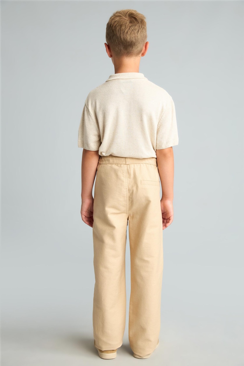 Young Boys - Teen Boys Sand Boy Regular Fit 100% cotton Straight Leg Sand Beige Trousers
