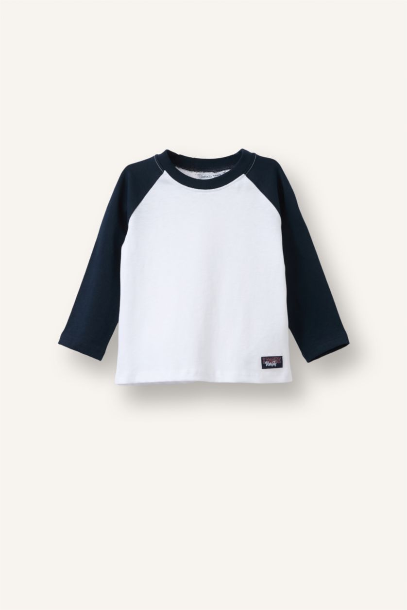 Baby Boys Ecru Oversize Fit Long Sleeve T-Shirt