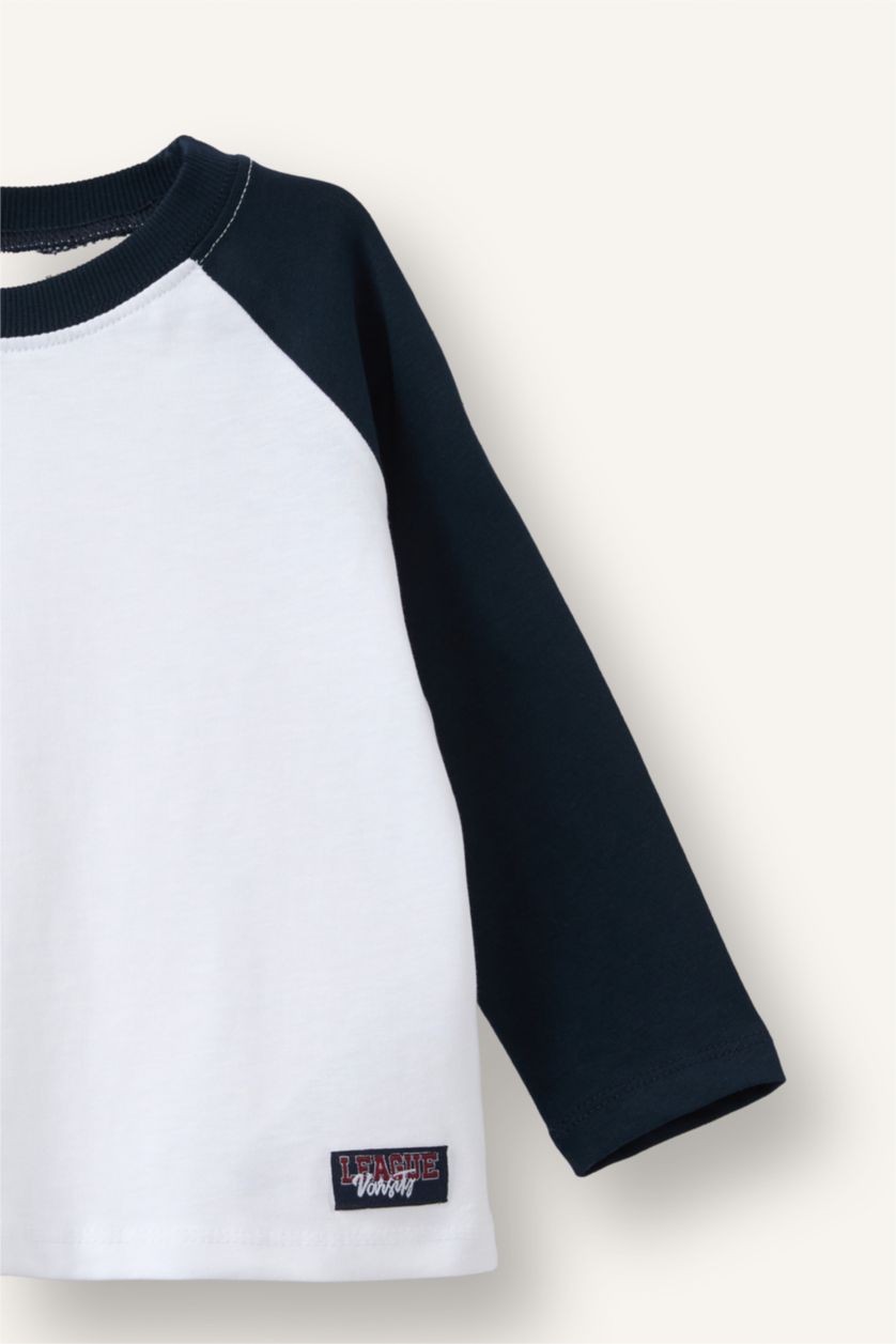 Baby Boys Ecru Oversize Fit Long Sleeve T-Shirt