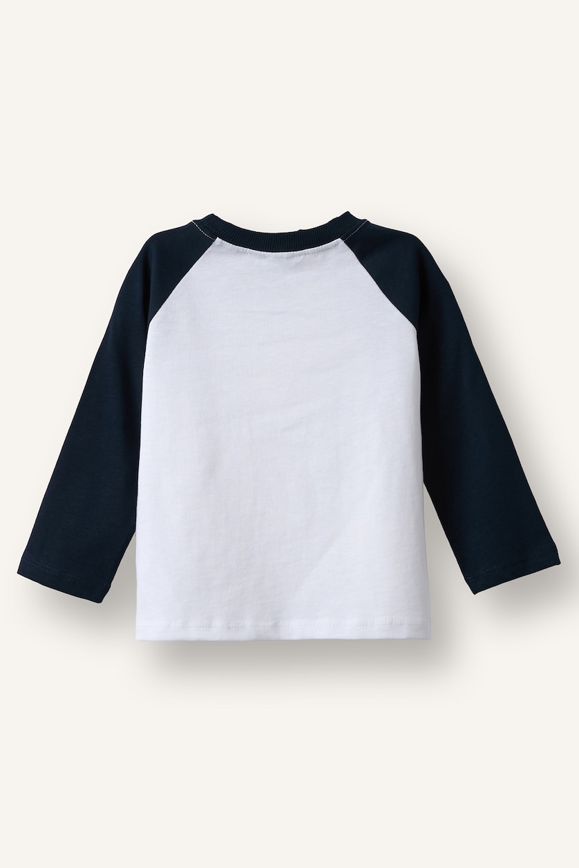 مولود ذكر بيج فاتح Baby Boy Oversize Fit 100% Cotton Ecru Crew Neck Long Sleeve T-Shirt