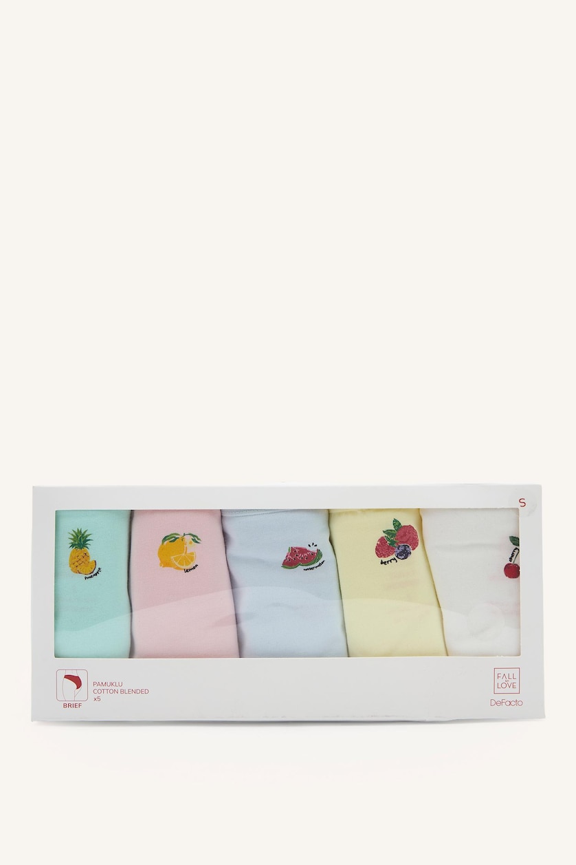 Kadın Açık Mint 5'li Brief Külot