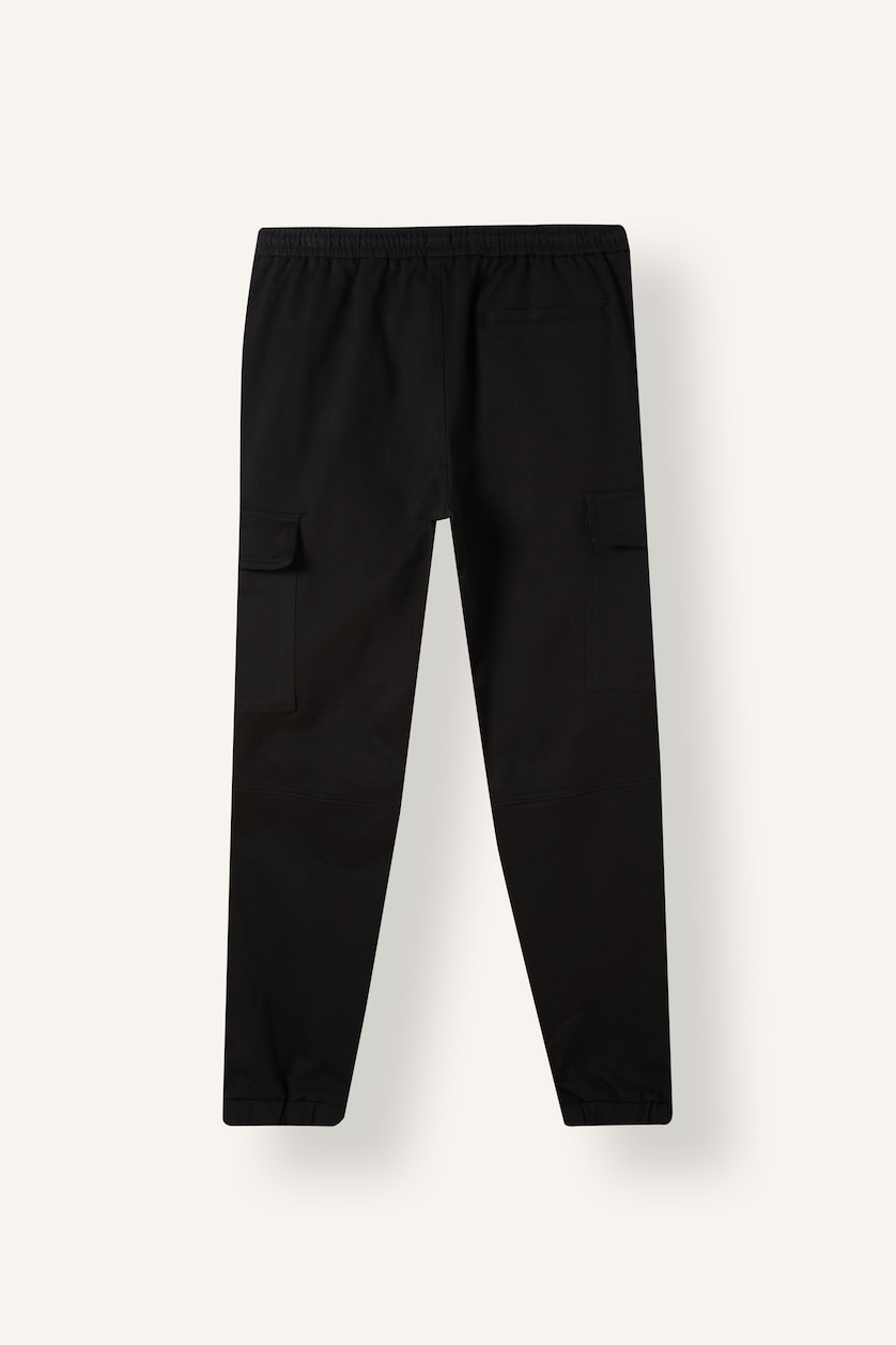 HOMME Noir Pantalon à taille normale et jambes droites Coupe décontractée