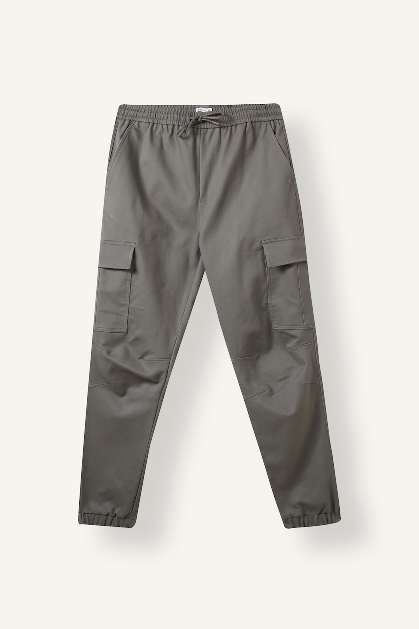 HOMME Kaki Pantalon à taille normale et jambes droites Coupe décontractée
