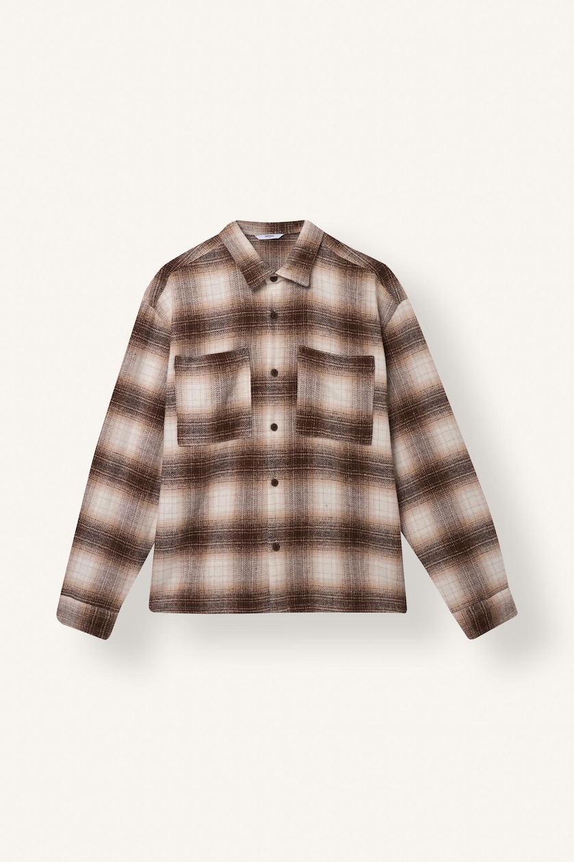 Men Ecru Boxy Fit Cotton Long Sleeve Shirt
