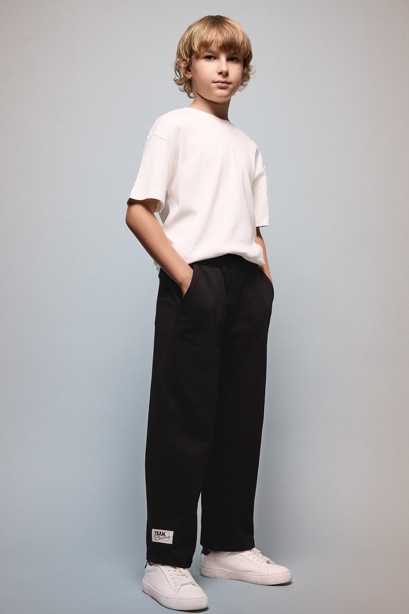 BOYS & TEENS Black Boy Barrel Fit Trousers