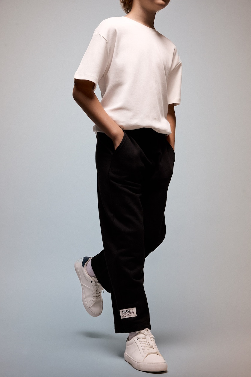 BOYS & TEENS Black Boy Barrel Fit Trousers