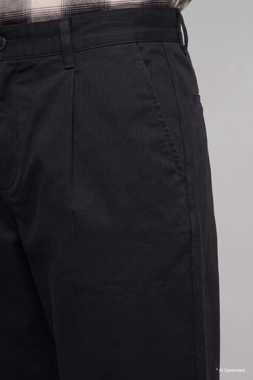 MAN Black Balloon Fit Trousers