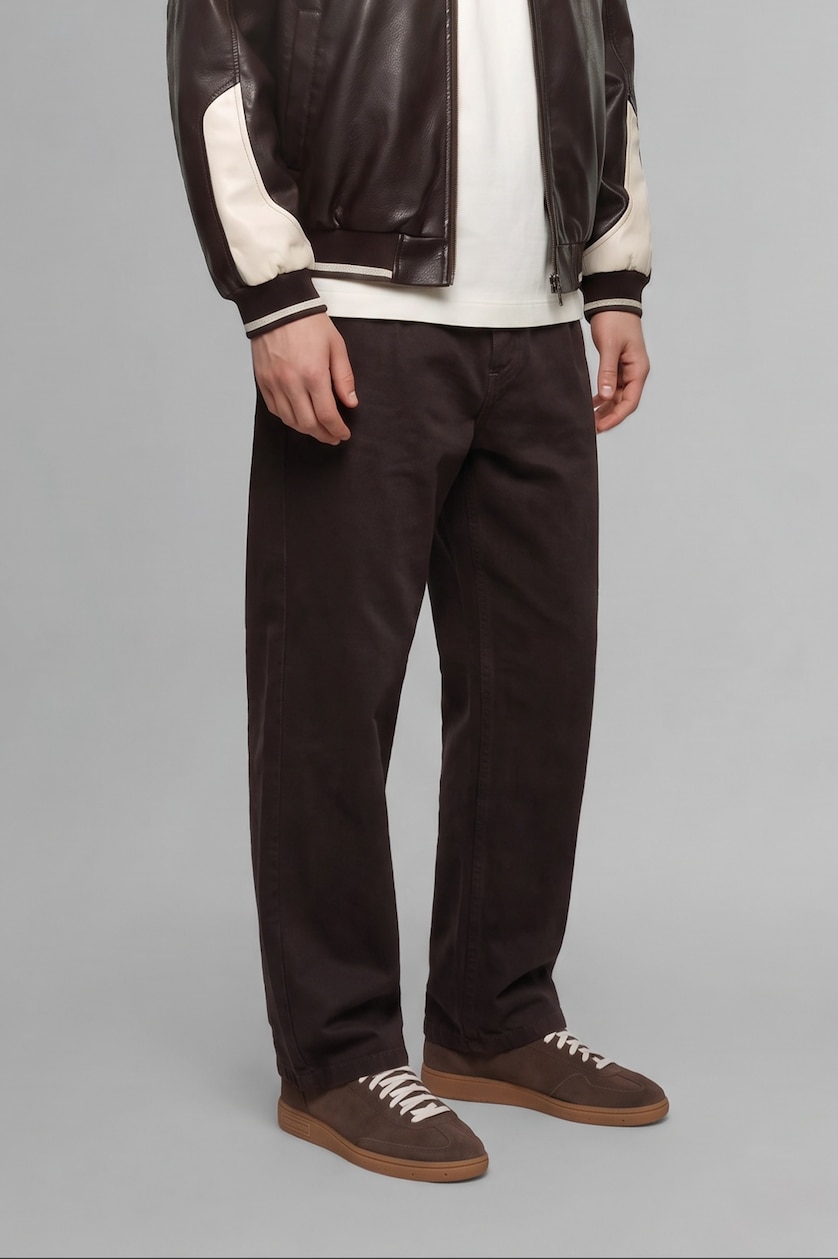 MAN Brown Balloon Fit Trousers