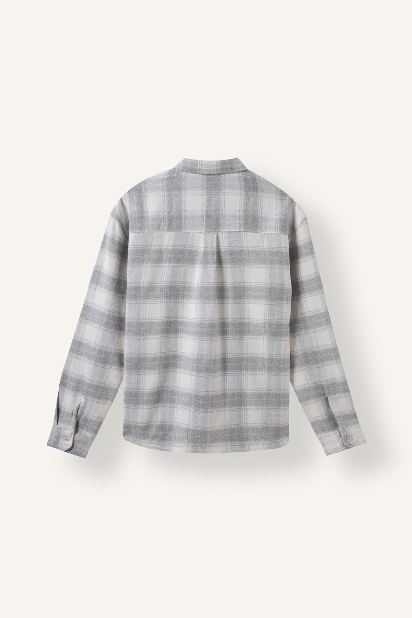 رجالي بيج فاتح Boxy Fit Long Sleeve Shirt