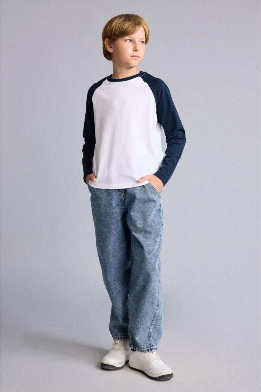 Young Boys - Teen Boys NAVY Regular Fit Long Sleeve T-Shirt