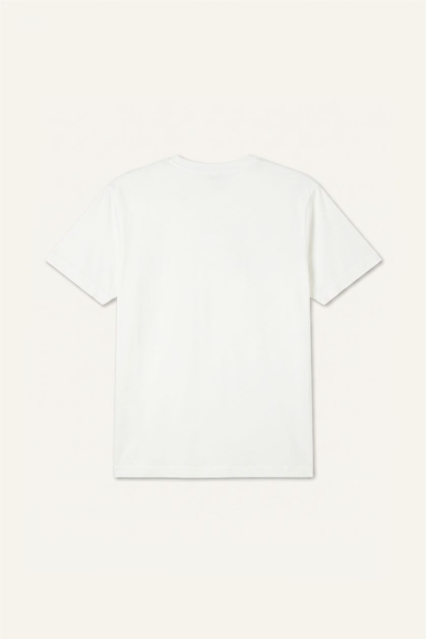 MAN Ecru Regular Fit Crew Neck Short Sleeve T-Shirt