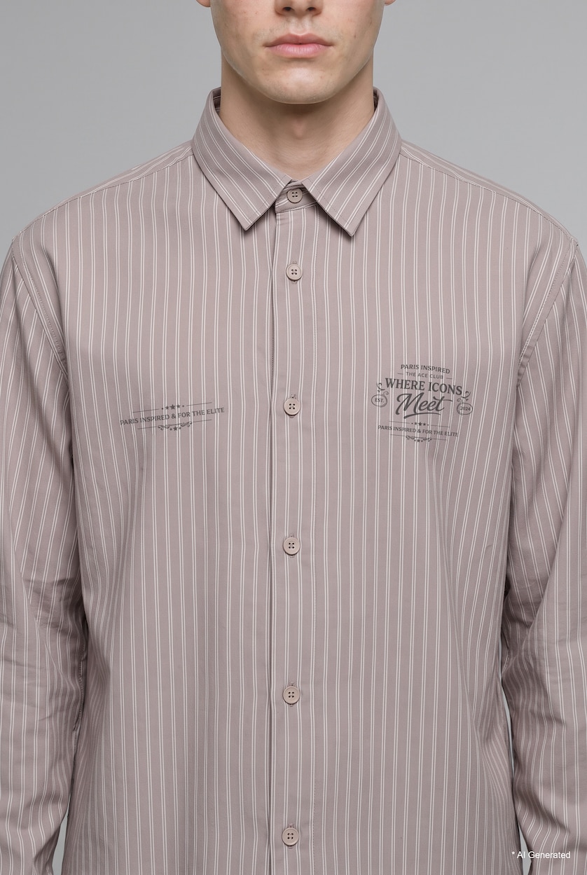 MAN Stone Printed Boxy Fit Long Sleeve Shirt