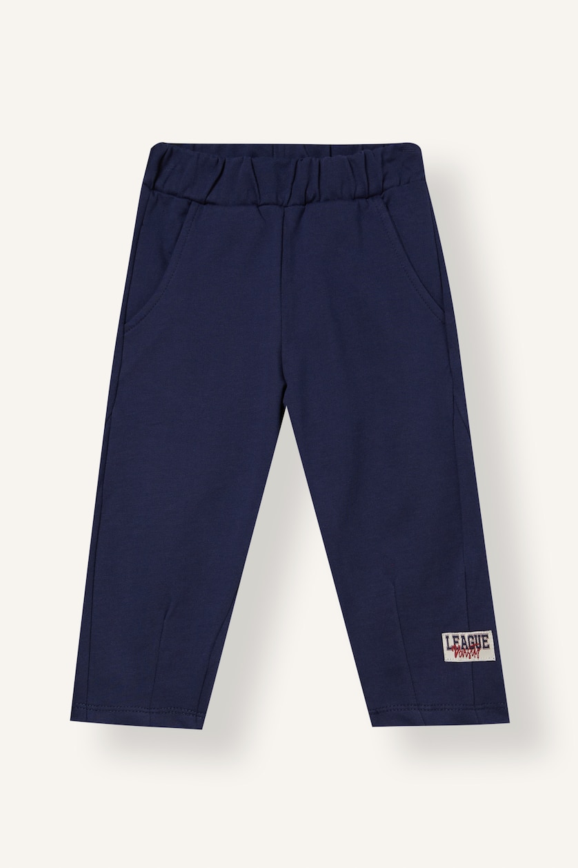 BABY BOY NAVY Baby Boy Balloon Fit 100% Cotton Normal Waist Navy Trousers