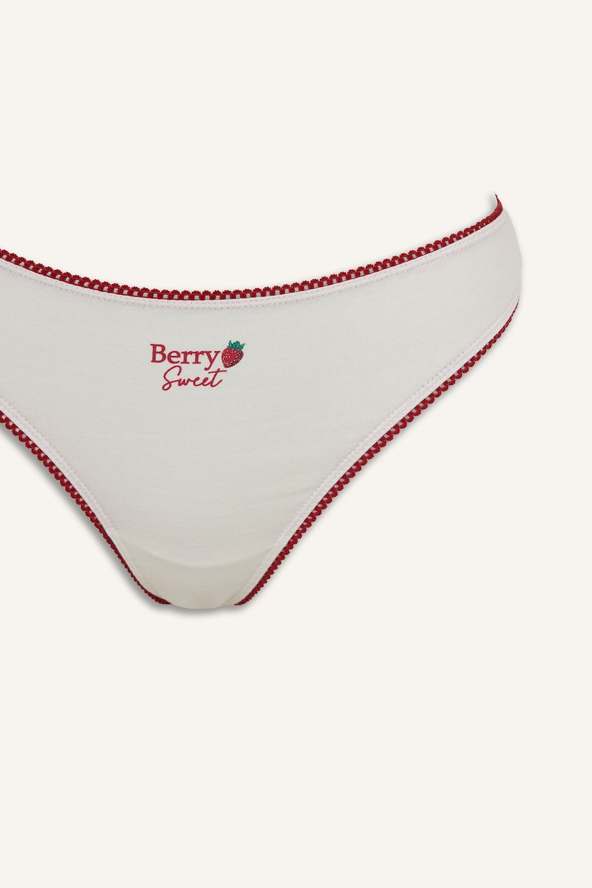 FEMME BLEU Clair Lot de 3 Culottes brief à imprimé fraises