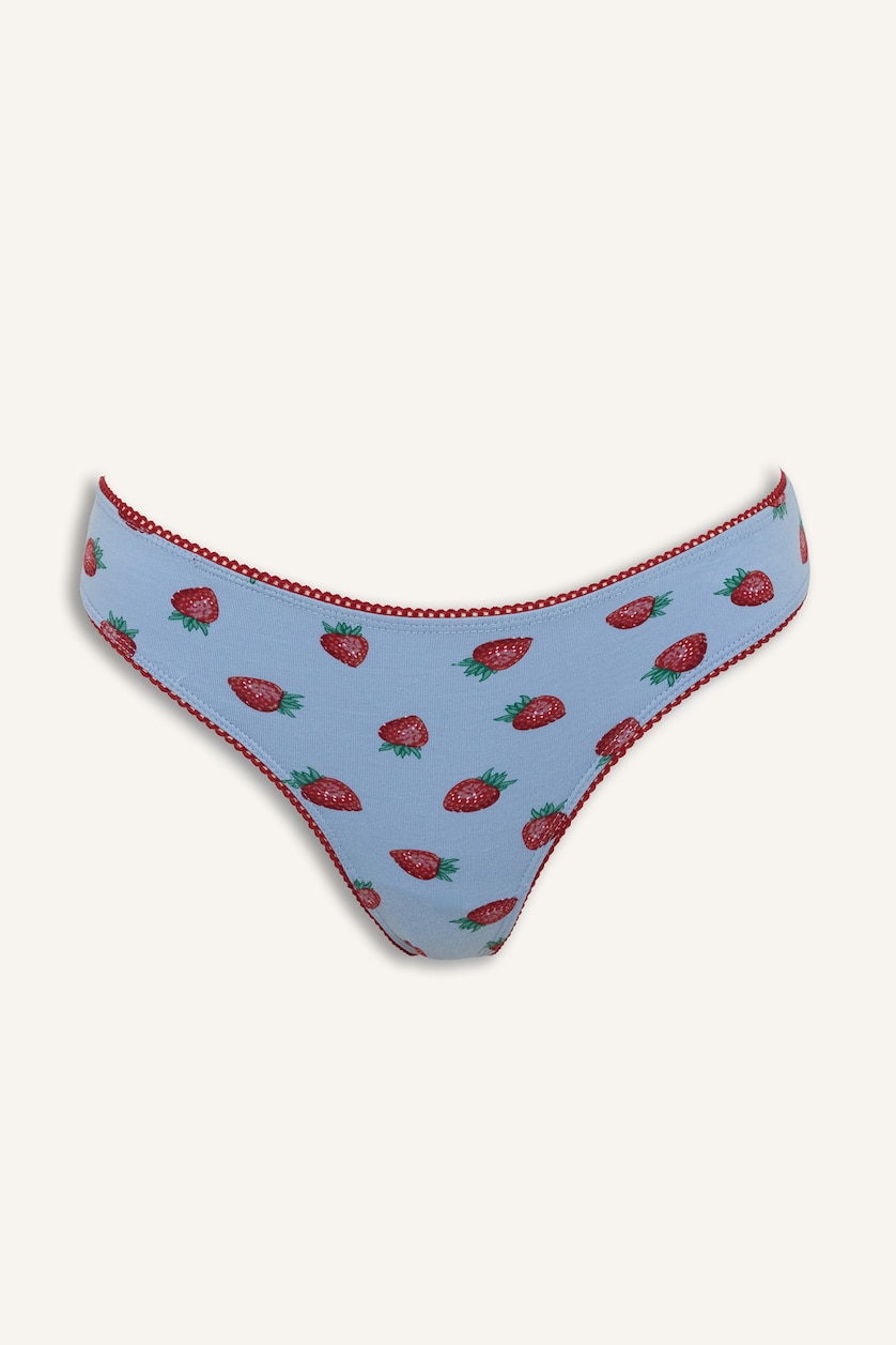 FEMME BLEU Clair Lot de 3 Culottes brief à imprimé fraises