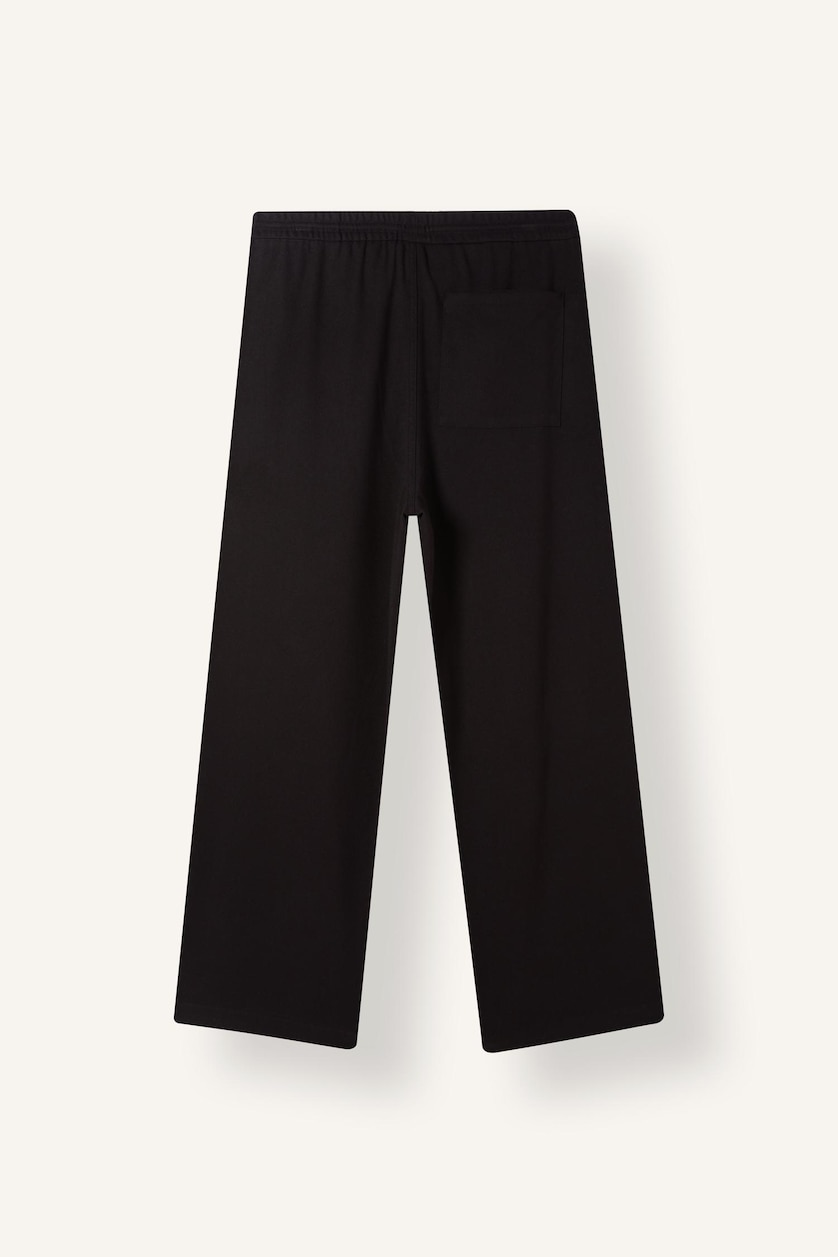 HOMME Noir Pantalon large à taille normale
