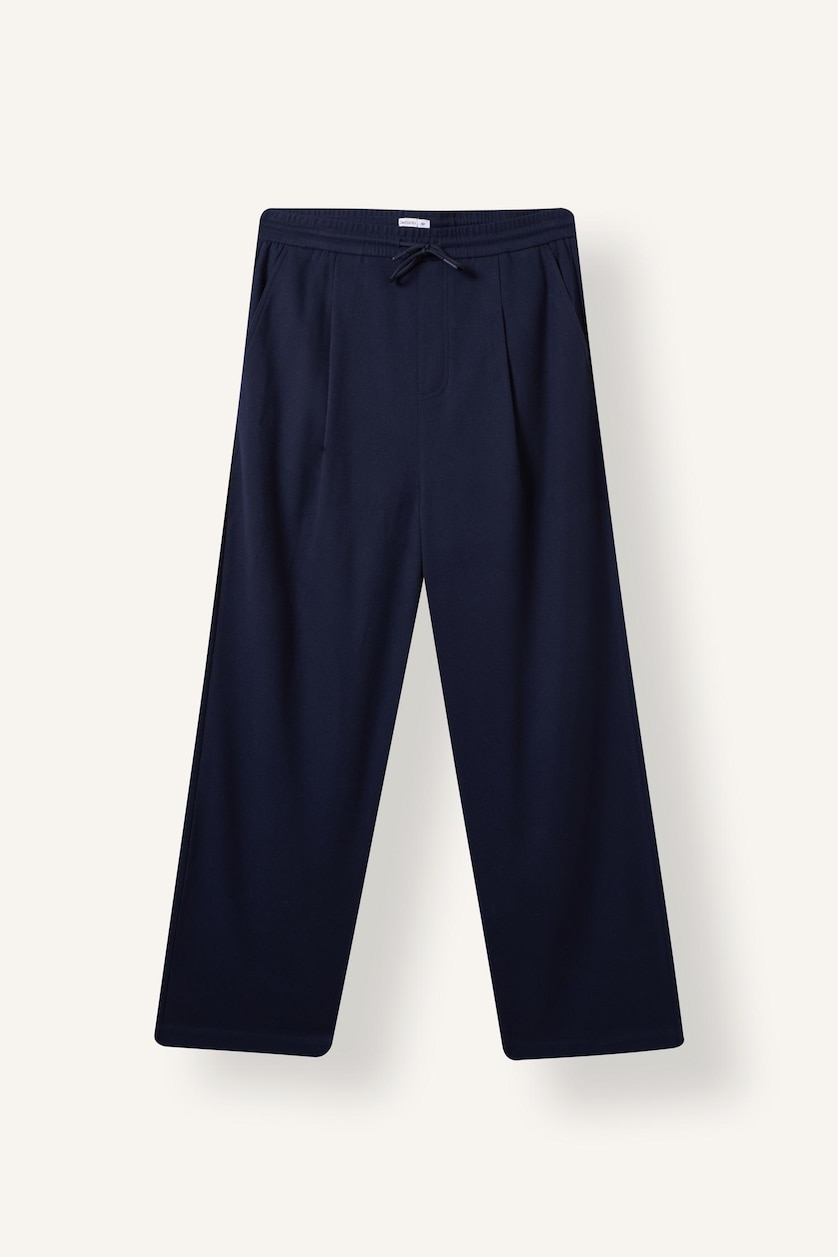 HOMME Marin Pantalon large à taille normale