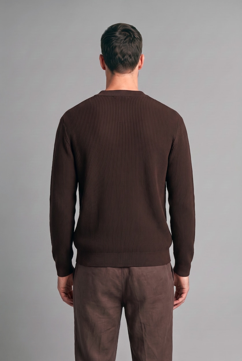 Men Brown Standard Fit Knitwear Cardigan