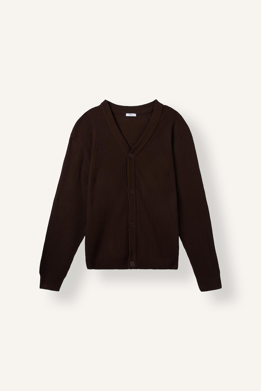 Men Brown Standard Fit Knitwear Cardigan