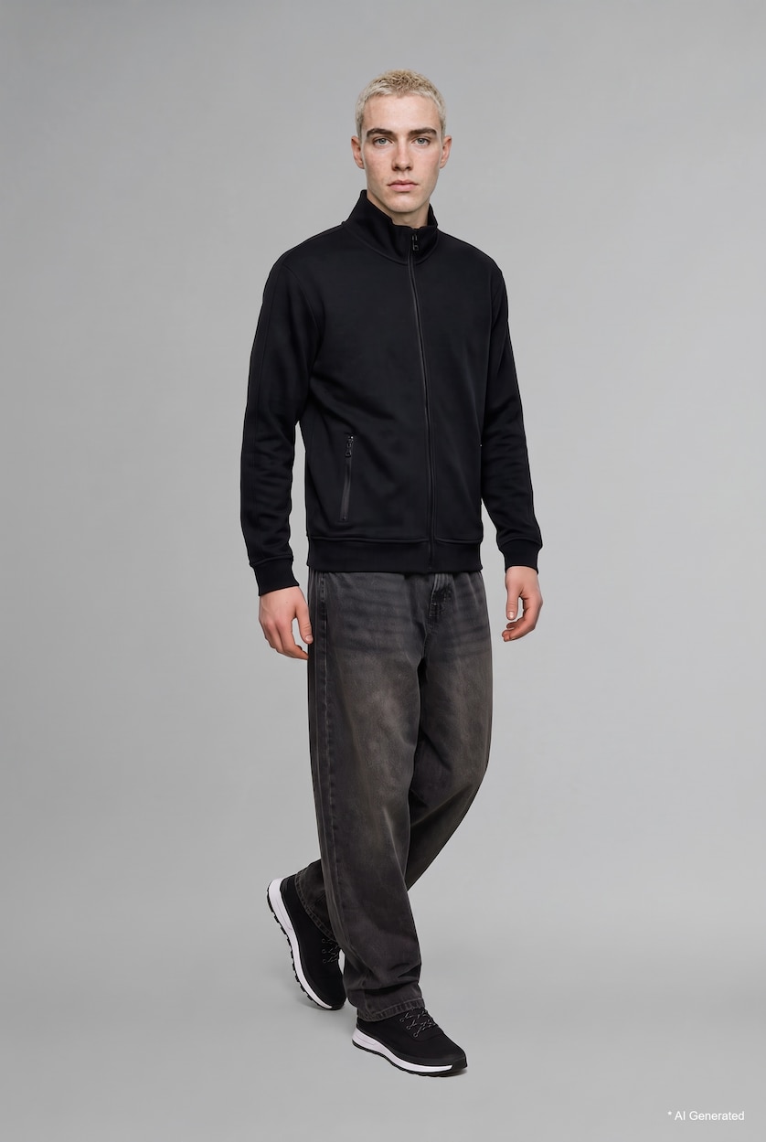 Мужчины Черный Кардиган Boxy Fit