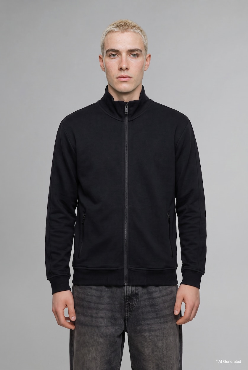 Мужчины Черный Кардиган Boxy Fit