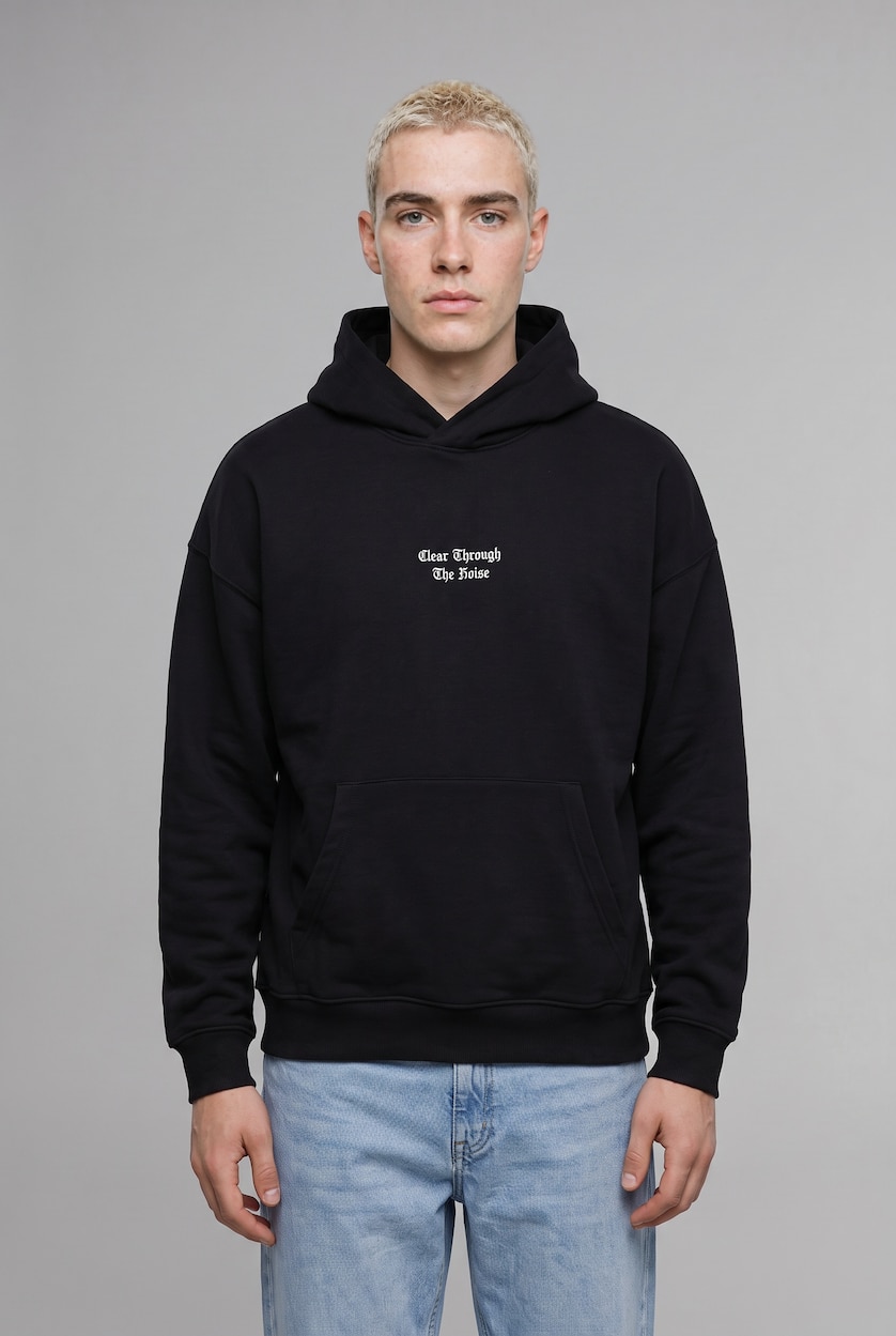 MAN Black Oversize Fit Sweatshirt