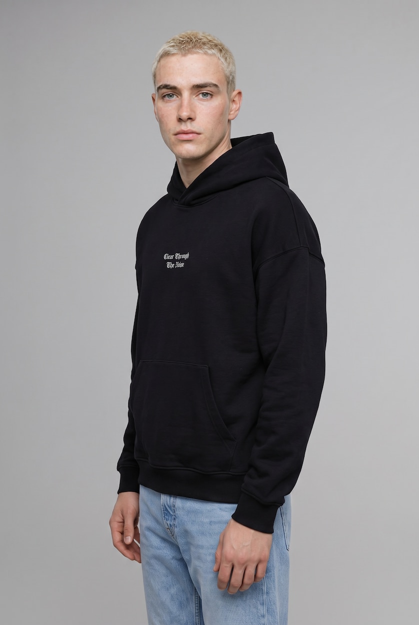MAN Black Oversize Fit Sweatshirt
