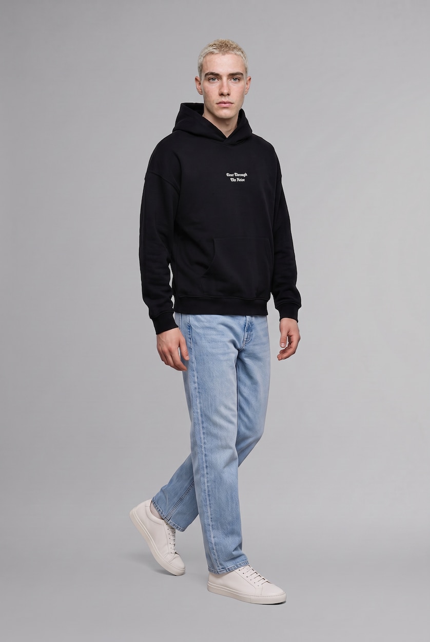 MAN Black Oversize Fit Sweatshirt