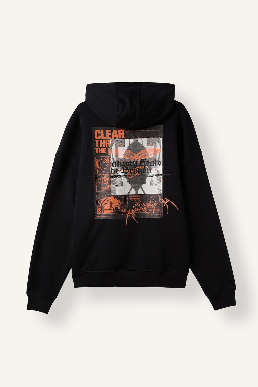 MAN Black Oversize Fit Sweatshirt