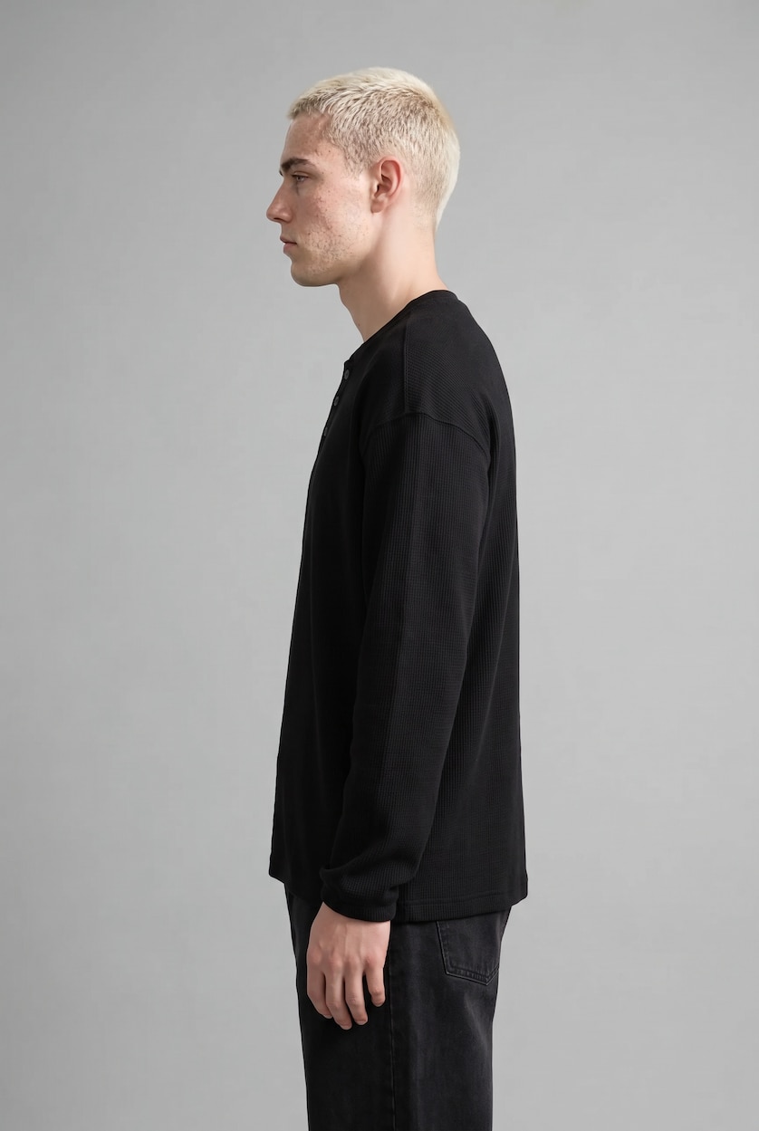 Men Black Boxy Fit Printed Crew Neck Sweatshirt