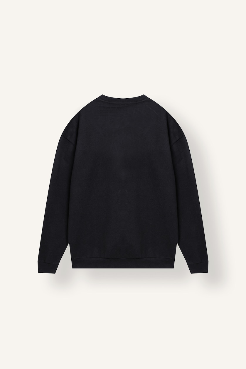 Men Black Boxy Fit Sweatshirt