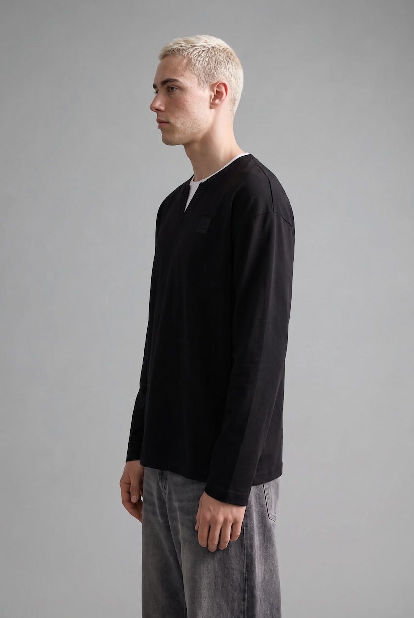 MAN NAVY Boxy Fit Crew Neck Printed Sweatshirt