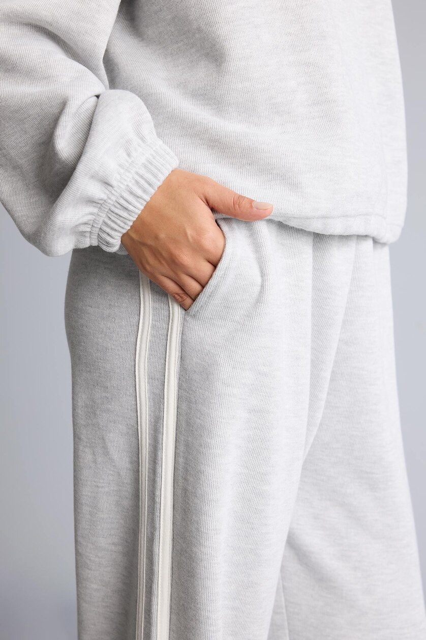 Женщины Серый меланж Брюки Wide Leg
