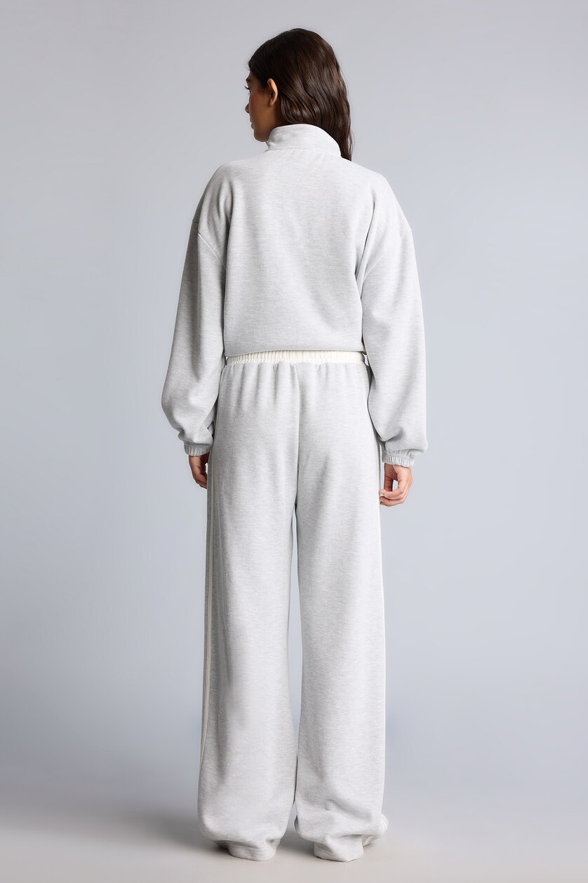 Женщины Серый меланж Брюки Wide Leg
