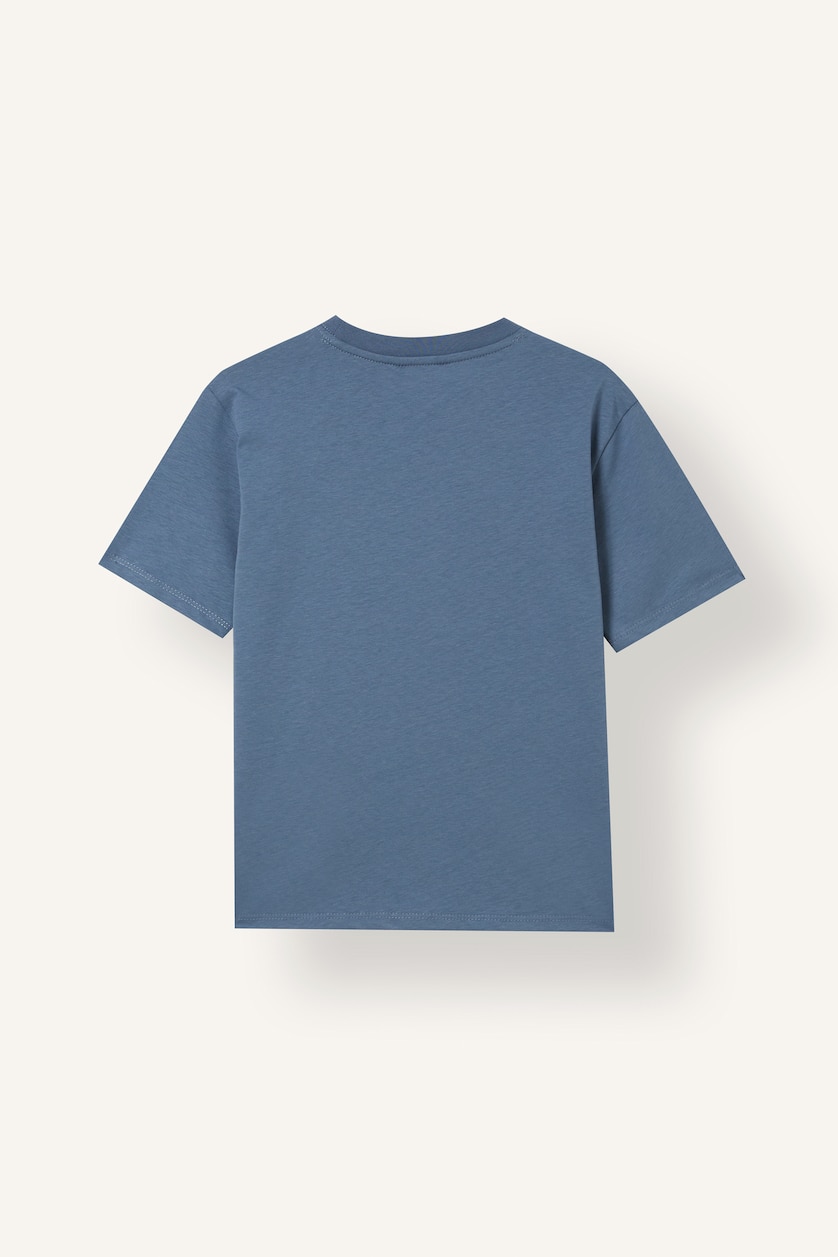 Young Boys - Teen Boys Blue Boy Regular Fit 100% Cotton Blue Printed Short Sleeve T-Shirt