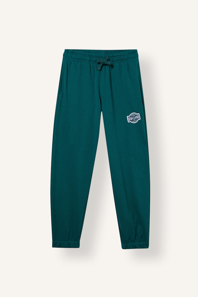Erkek Çocuk - Genç Erkek Koyu Yeşil Regular Jogger Fit Eşofman Altı Erkek Çocuk